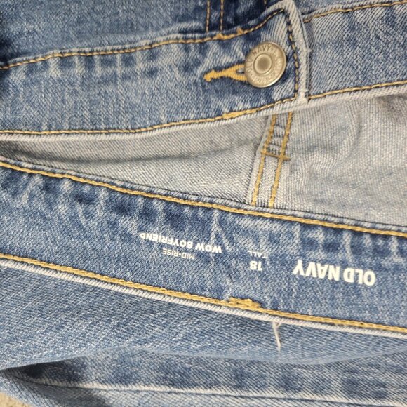 Old Navy Womens Jeans 18 Tall Wow Boyfriend Medium Blue Denim Wash SL53E - Picture 7 of 9